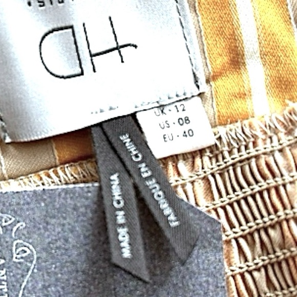 $178 Anthropologie Vintage Cross Front Sun Dress 8 Medium Yellow HD in Paris NWT - Picture 10 of 14